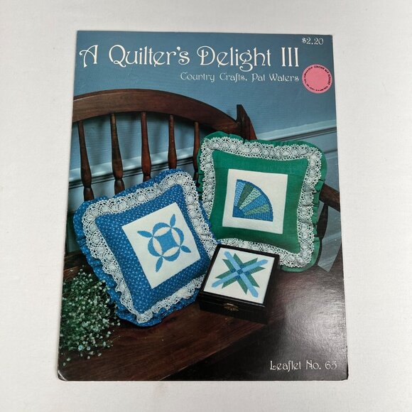 Pat Waters Cross Stitch Leaflets Quilters Delight II and III Quilt Designs 80's - Picture 5 of 8
